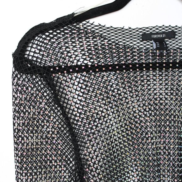 NWOT Forever 21 Rhinestone Mesh Long Sleeve Small - Picture 3 of 4